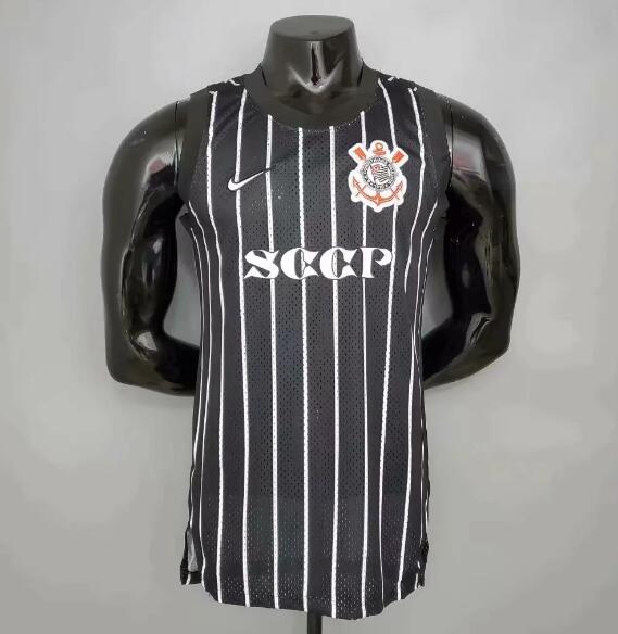 SC Corinthians Black Vest Soccer Jersey Shirt 2020/21